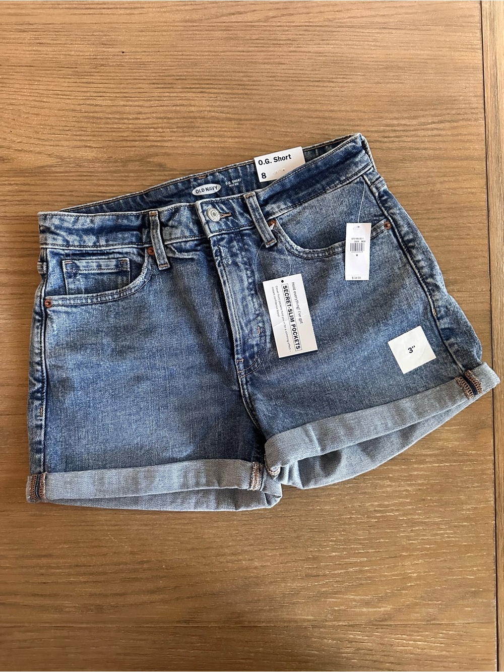 NWT Old Navy O.G. Denim Shorts Natalie Wash Size 8 High Rise